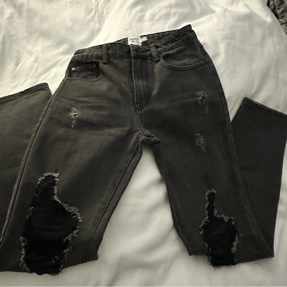 Princess Polly Black Destroyed Jeans